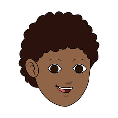 face of handsome dark skin young man icon image vector illustration design 