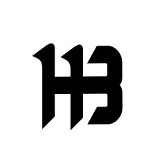 Obraz premium initial letter HB black color logo vector