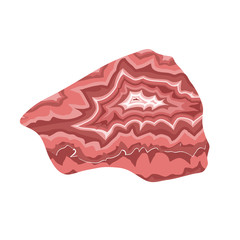 Semi precious gemstone jewel natural precious vector stone and mineral colorful shiny jewelry material agate geology crystal isolated on white background.