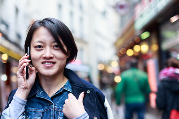 Young Chinese Woman Having Fun In Latin Quarter