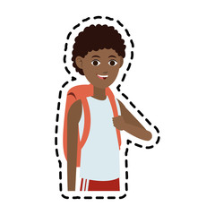 handsome young dark skin  man icon image vector illustration design 