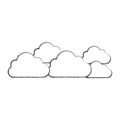 silhouette cloud sticker icon, vector illustraction design image