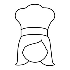 silhouette face woman chef with his hat icon, vector illustraction design