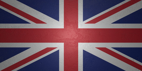 Flag of the United Kingdom on stone background, 3d illustration