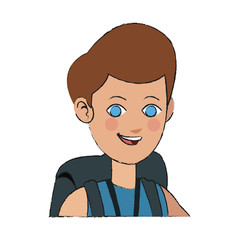 handsome young man with backpack icon image vector illustration design 