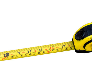 the tape measure on white background