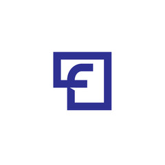Letter F square logo icon design template elements. Logo initial letter F .
