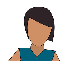 portrait abstract faceless woman icon image vector illustration design 