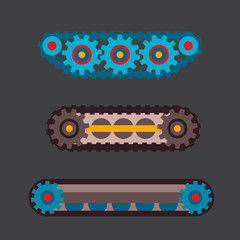 Obraz premium Machine parts different mechanism vector illustration.