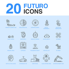 20 Artificial intelligence icon pack.