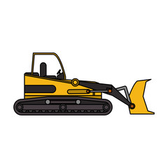 yellow backhoe icon image vector illustration design 
