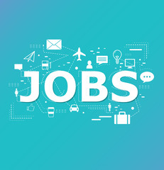 Creative illustration of Job word lettering typography.