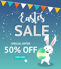 Easter sale banner background template