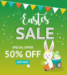 Easter sale banner background template