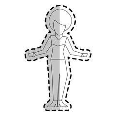 abstract faceless woman with open arms  icon image vector illustration design 