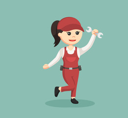 female plumber illustration design