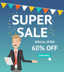 Sale banner template design.Vector illustration.
