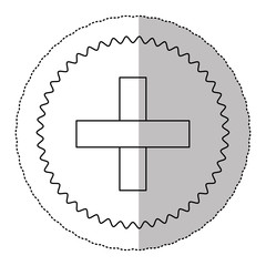 figure blessed cross cancer defense icon, vector illustration design image