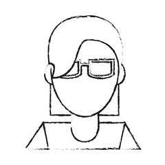abstract faceless woman with glasses icon image vector illustration design 
