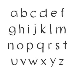 Vector handwritten alphabet. Lowercase letters. Brush script. Modern Brushed Lettering.