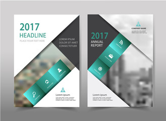 Vector green annual report leaflet Brochure Flyer template A4 size design.
