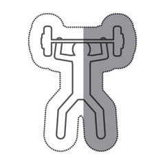 figure man finishing up weight icon, vector illustration design