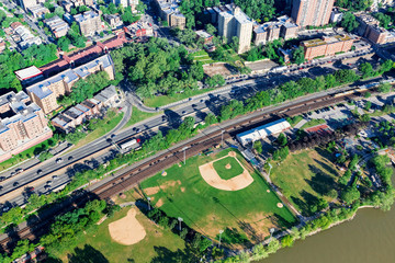 Fototapeta na wymiar Aerial view of the Bronx, NY