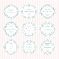 Collection of hand drawn wreaths. Cute template design elements. Vector illustration.