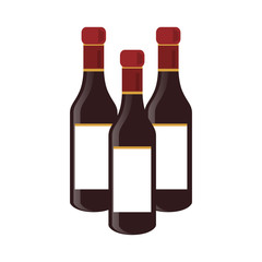 wine bottles icon over white background. colorful design. vector illustration