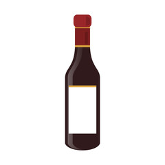 wine bottle icon over white background. colorful design. vector illustration