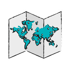 world map icon over white background. vector illustration