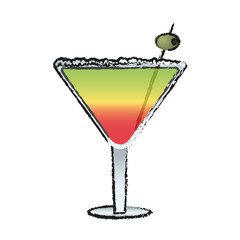 cocktail drink icon over white background. colorful design. vector illustration
