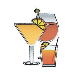 cocktail drinks icon over white background. colorful design. vector illustration
