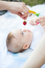 newborn baby in the outdoor