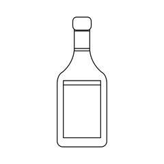 whisky bottle icon over white background. vector illustration
