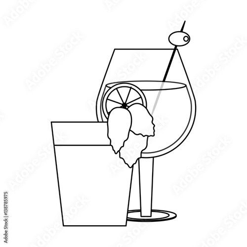 "cocktail drinks icon over white background. vector illustration" Stock