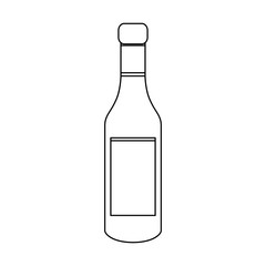 wine bottle icon over white background. vector illustration