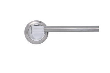 Metal door handle isolated on white background side view