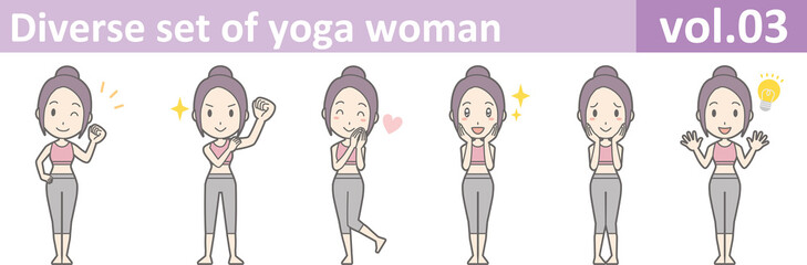 Naklejka na ściany i meble Diverse set of yoga woman, EPS10 vol.03
