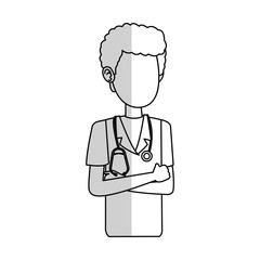 medical doctor cartoon icon over white background. vector illustration