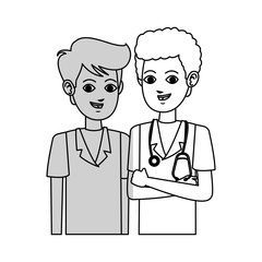 Fototapeta premium medical doctors cartoon icon over white background. vector illustration
