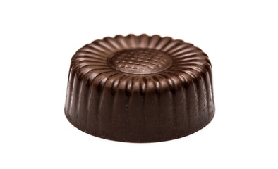 Chocolate candies on a white background