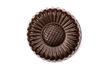 Chocolate candies on a white background