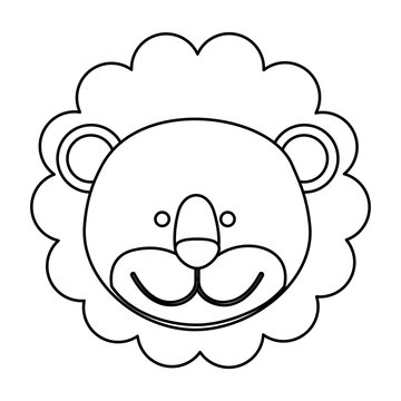 figure face lion icon, vector illustration design image