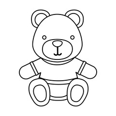 figure teddy bear with shirt icon, vector illustration design image