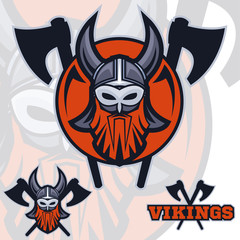 Team vikings mascot logo. Sport logotype