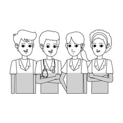 medical professional people over white background. vector illustration