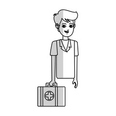 medical doctor cartoon icon over white background. vector illustration