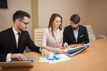 Team of architects meeting in office