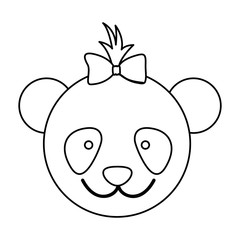 figure face bear bow head icon, vector illustration design image